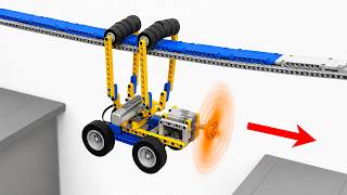 Testing LEGO Propeller Car Hanging Run Under Beam Rail | Smart Lego