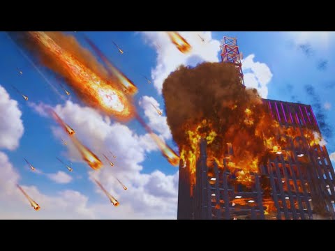 Apocalyptic Destruction: Meteors Decimate Skyscraper in Teardown Experiment!
