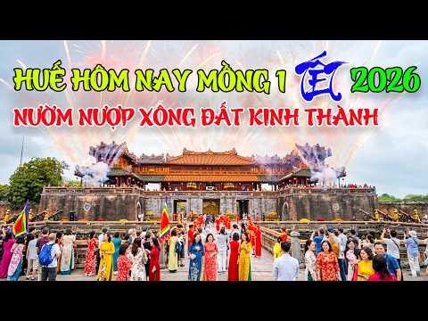 Hue today, the first day of the Lunar New Year (Year of the Horse 2026), is bustling with tourist...