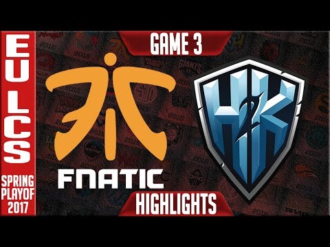 Fnatic vs H2k Game 3 Highlights - EU LCS Summer Playoffs 2017 - FNC vs H2k G3