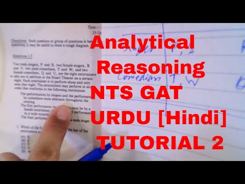 Analytical Reasoning NTS GAT URDU TUTORIAL # 02