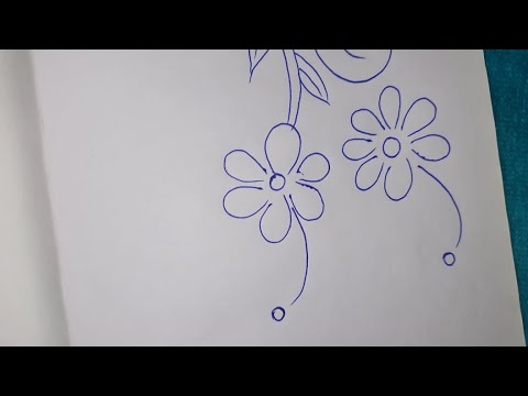 Flower Drawing For Beginners | Flower Drawing For Project Work | Flower Design For Embroidery