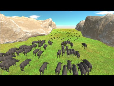 50 ANACONDA VS 50 CAPE BUFFALO  Animal Revolt Battle Simulator