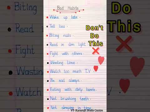 10 Bad Habits | Bad Habits In English | #shorts #ytshorts #trending #youtubeshort