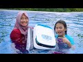 LARGE DIRTY SWIMMING POOL Luckily THERE S A SOPHISTICATED POOL CLEANING ROBOT