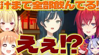 【爆食】そうめん凸待ちでしらすちゃんに驚くアンジュさんたち【白砂あやね/雲母たまこ/星川サラ/レインパターソン/アンジュ・カトリーナ/竜胆尊/にじさんじ/新人ライバー】