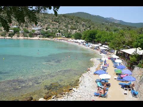 Aliki Beach on Thassos island. One of the best beaches. Greece Тасос Thasos Sea Пляж Алики Греция