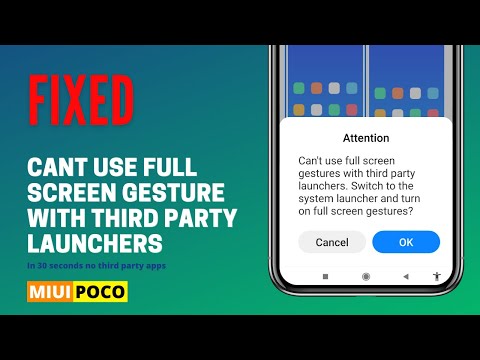 Fixed Cant use Full screen Gesture with Third party Launcher Full screen Gesture Not working In MIUI