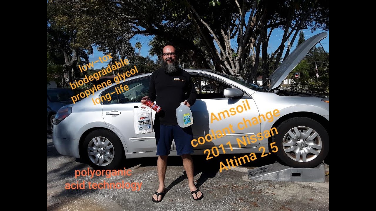 2011 Nissan Altima 2.5 Amsoil low-tox biodegr. coolant change/ Ares vacuum refill/ Santa did what?!