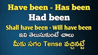 Spoken english in telugu || be forms and been forms in telugu || have been, has been and had been