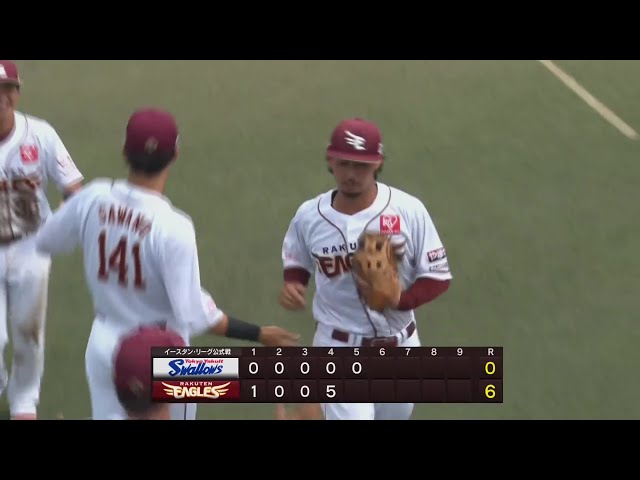 【ファーム】センターへ抜かせない!! イーグルス・入江大樹 華麗な動きでアウトを奪う!!  2024年7月17日 東北楽天ゴールデンイーグルス 対 東京ヤクルトスワローズ