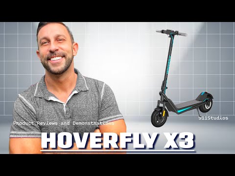 HOVERFLY X3 Electric Scooter for Adults, 10" Solid Tire, Max 18 Mile Range and 20Mph Speed, 500W Motor, with Front Dual Suspension Electric Code Lock, UL2272 Certified Foldable Commuting Escooter video review thumbnail