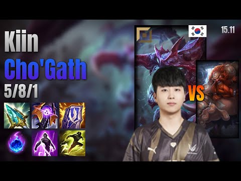 Kiin Top Cho'Gath vs Gragas lol KR solo rank Full Game 15.11 | 기인 초가스 vs 그라가스