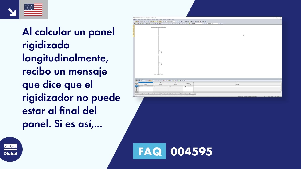 [ES] FAQ 004595 | Al calcular un panel con rigidización longitudinal, recibo el mensaje ...