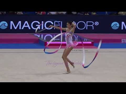 Ayshan BAYRAMOVA (AZE) ribbon - 2015 Stuttgart worlds Qualifs