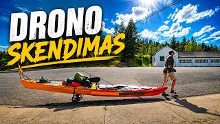 Skendo dronas. Tempiu baidarę / Drone get sink. Kayak towing