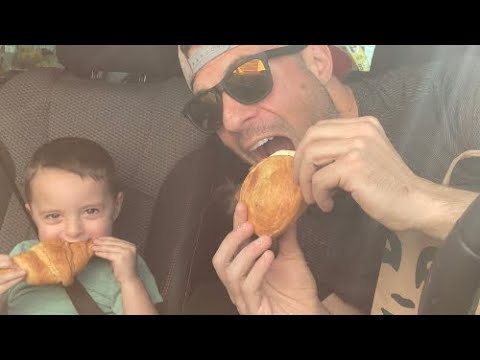 Starbucks Double Smoked bacon egg and cheese sandwich - food review 3 year old Harvey