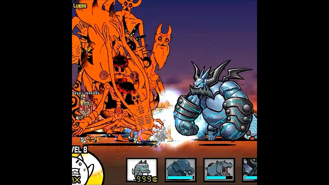 Cyber team vs Red Nekolugas #bcu #shorts #battlecats #privatemerchant #cyber #lugas #nekolugas