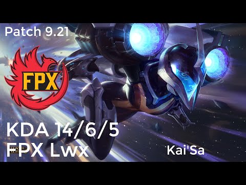 LoL FPX Lwx Kai'Sa vs Varus KDA 14/6/5 ADC Patch 9.21