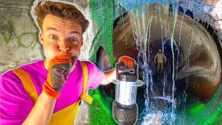 LIVING IN A HAUNTED UNDERGROUND SEWER for 24 Hours!