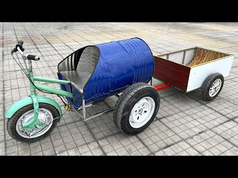 TOP DIY IDEAS| How to Make a Unique Electric Tricycle from a Iron barels