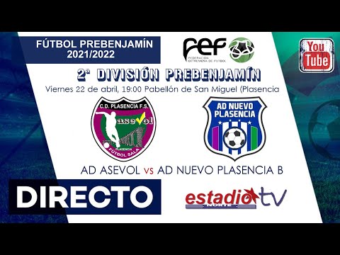 PREBENJAMINES. AD Asevol-AD Nuevo Plasencia B (Viernes 22 de abril, 19:00)