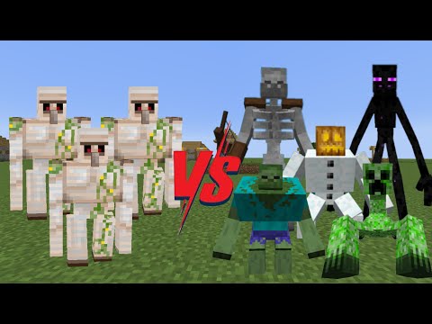 Insane Battle: Iron Golem vs Mutant Beasts