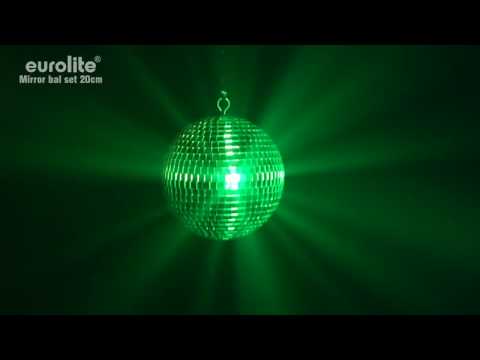 EUROLITE Spiegelkugelset 20cm mit Pinspot