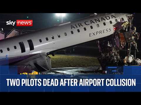 Two pilots dead after Air Canada plane and fire truck collide at LaGuardia Airport