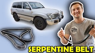 How to Replace Serpentine Belt (Drive Belt) - Toyota Landcruiser 100 Series