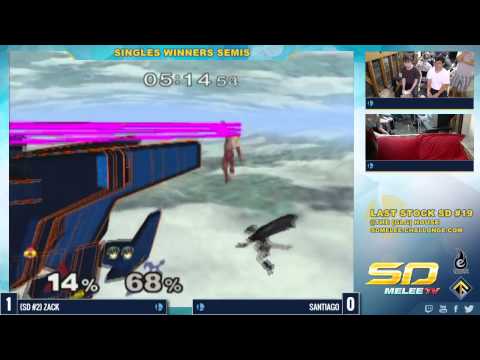 Last Stock SD #19 - Zack (Falco, Sheik, Marth) vs Santiago (Marth) - SSBM W. Semis - Melee