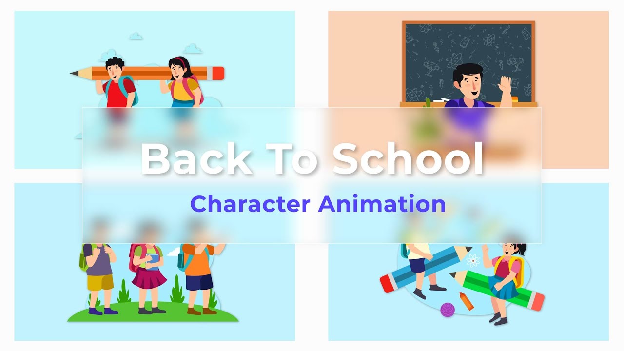 Flat Character Motion Graphic Animation | After Effects Templates | Back To School #2