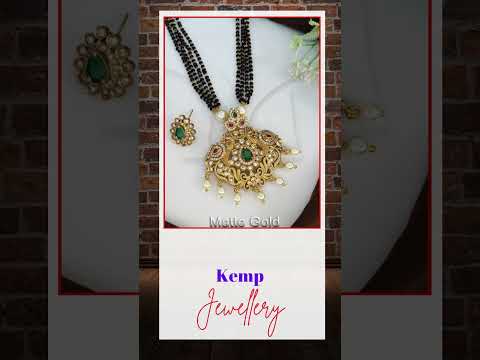 Kemp Jewelry Matte Gold Polish Designer Wedding Wear Kemp Pendant Set