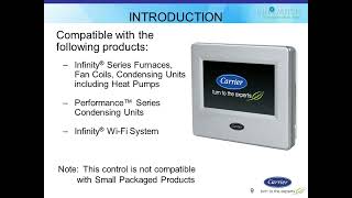 Carrier Infinity Touch Controls - Webinar 7/13/12