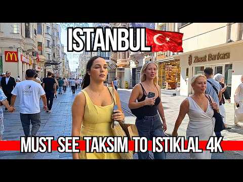 🇹🇷 Must See Istanbul 4K Walking Tour 2025 | Taksim Square to Istiklal Hidden Gem | Shops, Food, Bars