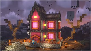 ⛏️ Minecraft Tutorial :: How to build a Spooky Halloween House 🎃 [마인크래프트 할로윈 무서운 집짓기 건축강좌]