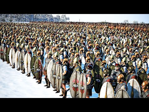 GERMAN BARBARIANS VS GREEKS OF EPIRUS | 32,000 Units | Historical Cinematic Battle