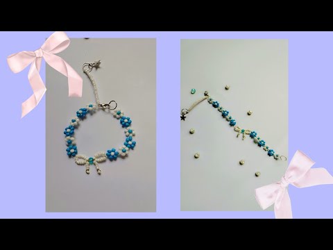 bow flower bracelet tutorial #beadedjewellery