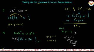 Taking Out the Common Factors in Factorization || Class 9 Maths ||