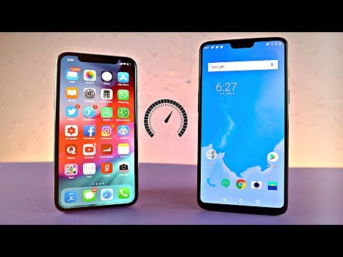 iPhone X iOS 12 vs OnePlus 6 Android P 9.0 - Speed Test!