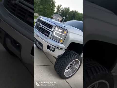 NEW Alpharex Headlights on a 2014 Silverado 😍 | Lifted Chevy #shorts #shortsvideo #truck