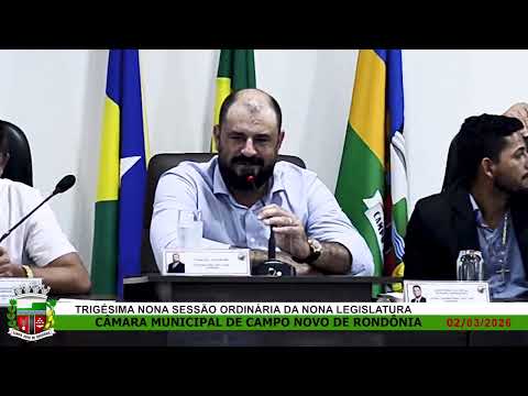 TRIGÉSIMA NONA SESSÃ ORDINÁRIA DA NONA LEGISLATURA