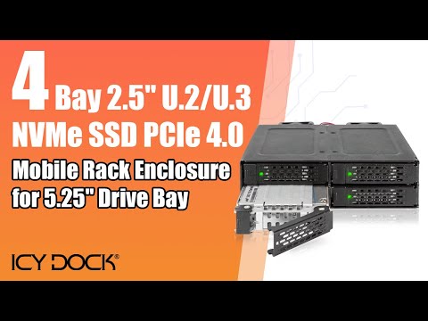 ICY DOCK 4 Bay 2.5" U.2/U.3 NVMe SSD PCIe 4.0 Mobile Rack Enclosure | ToughArmor MB699VP-B V3