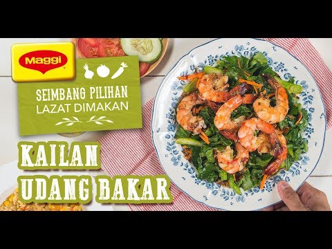 Kailan With Grilled Prawn