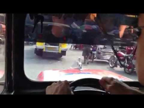 American driving a jeepney in the Philippines