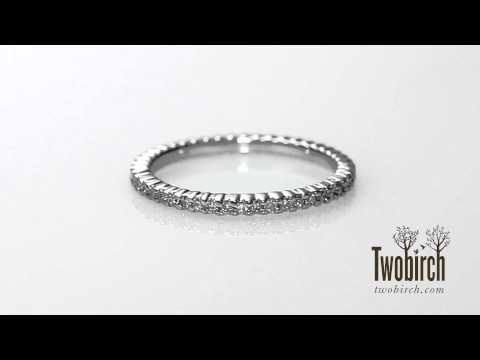Stackable 1.3mm Double Shared Prong Eternity Ring - TwoBirch - TB-ETR-0004-WG-E