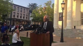 News conference following first day of preliminary hearing for those charged in the death of Tim...