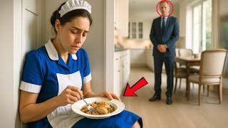 UM MILIONÁRIO VÊ SUA EMPREGADA SE ESCONDENDO PARA COMER SOBRAS DE COMIDA… E SUA VIDA MUDA