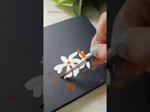 parijat flower gouache painting #shorts #parijat #gouachepainting