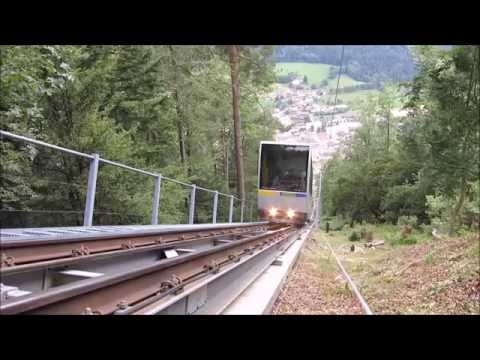 Standseilbahn 2610.01 St-Imier - Mont-Soleil Durchfahrt Wagen Funiculaire